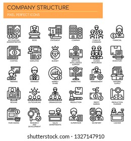 Company Structure , Thin Line And Pixel Perfect Icons