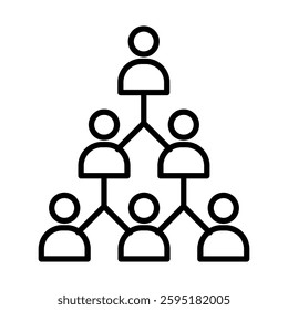Company Structure Vector Line Icon Design