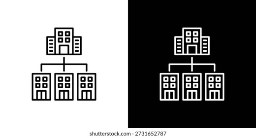 Company subsidiary icon graphic, editable stroke. Suitable for website design, logo, app, template, and ui ux.
