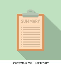 Company summary icon. Flat illustration of company summary vector icon for web design