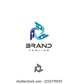 IT company technology innovation electronics wing vector logo