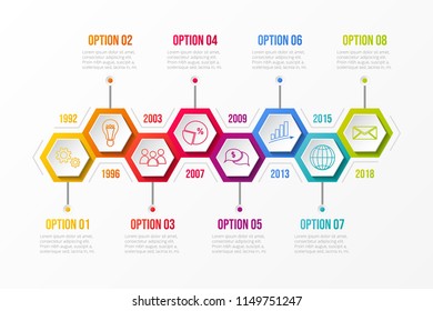 Company timeline - concept of business infographic. Vector.