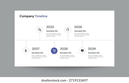 Plantilla de presentación de diapositivas de la línea de tiempo de la empresa