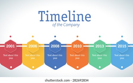 Company Timeline â?? Vector Design Template, Flat Colors