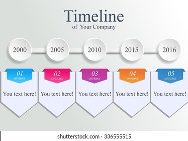 Company timeline, vector design template