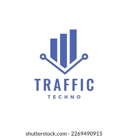 company traffic growth technology business chart minimalist logo design vector icon illustration