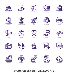 Company Training icon pack for your website, mobile, presentation, and logo design. Company Training icon basic line gradient design. Vector graphics illustration and editable stroke.