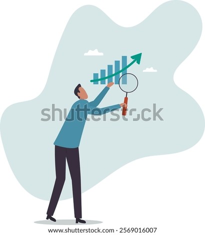 Company transparency, business analysis or report, information or statistic, search for market growth, economic or improvement.business concept.flat character.