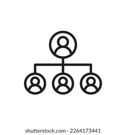 Company Tree Outline Icon Vector Illustration