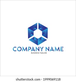 logotipo de polygon de forma de vacante de la empresa