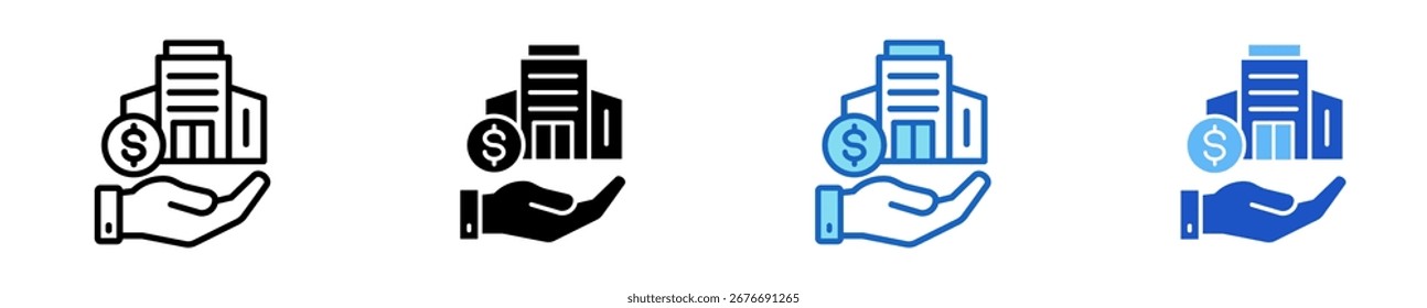 Conjunto de iconos de valoración de empresa Colección de estilos múltiples
