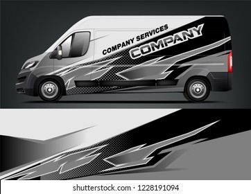 Company Van wrap design. Livery design for company van. Ready Print wrap and decal design vector eps