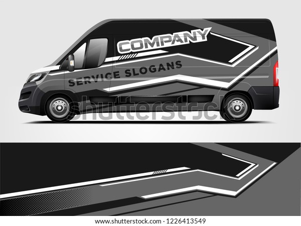 Company Van wrap design.
Livery design for company van. Ready Print wrap and decal design
vector eps