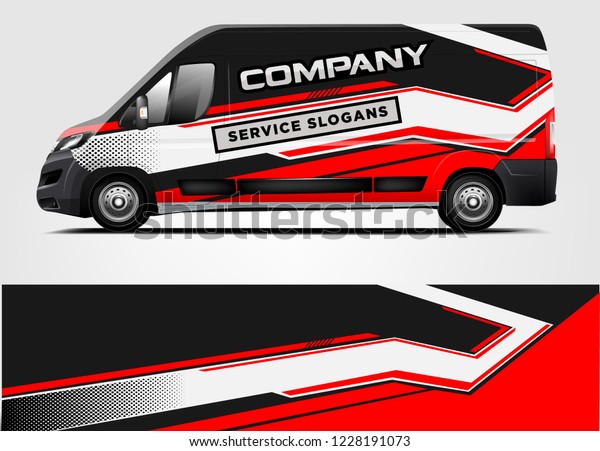 Company Van wrap design.\
Livery design for company van. Ready Print wrap and decal design\
vector eps
