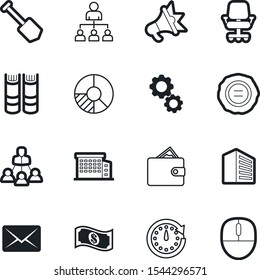 company vector icon set such as: study, support, pie, management, mechanics, seat, graph, device, contemporary, gardening, send, scroll, encyclopedia, handle, textbook, market, grunge, investment