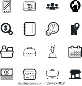 company vector icon set such as: diary, stack, champion, audience, customer, application, pedestal, leader, call, multicultural, message, time, smartphone, curve, salary, sheet, winner, worker, help
