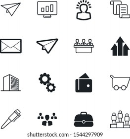 company vector icon set such as: desktop, luggage, analyzing, money, roll, presentation, mechanism, contract, image, objects, cart, lock, lightbulb, add, agreement, mind, bank, scroll, receive