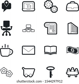 company vector icon set such as: briefcase, interview, tree, delivery, technical, mail, construction, digital, chair, contract, laptop, icons, agreement, dictionary, learning, leadership, hand