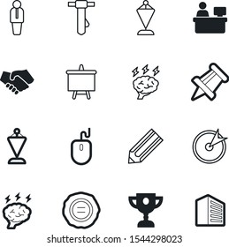 company vector icon set such as: graphite, stamp, student, winner, computer, excellence, control, management, chart, needle, target, tag, profile, building, consultant, representation, smart, yellow