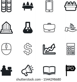 company vector icon set such as: smartphone, advertising, erlenmeyer, arrow, wealth, icons, cash, house, contact, test, offering, pharmacy, screaming, keyboard, support, announcement, pc, environment