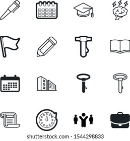 company vector icon set such as: hat, flag, lock, digital, group, watch, educate, paperwork, clothing, hour, suitcase, light, pictogram, yellow, storm, people, leadership, literature, graphite