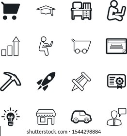 company vector icon set such as: light, sky, speaking, tack, style, cartoon, contemporary, restaurant, commerce, facade, lightbulb, study, hat, car, futuristic, marketing, comfortable, speech