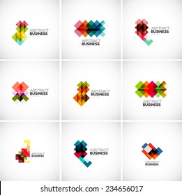 Company vector logo branding design elements. Set of abstract shaped vector symbols.