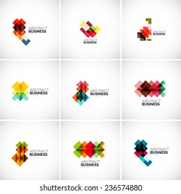 Company vector logo branding design elements. Set of abstract shaped vector symbols.