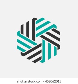 Company vector logo design element. Abstract hexagon shaped vector symbols.