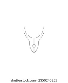 icono del logo del vector de la compañía pentool, pentool en forma de cabeza de toro