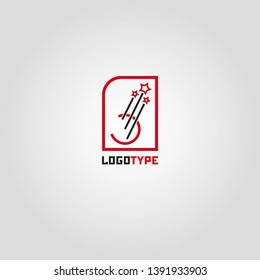Company vector logo. Logotype design template. Stars and salute icon. Graphic design element.