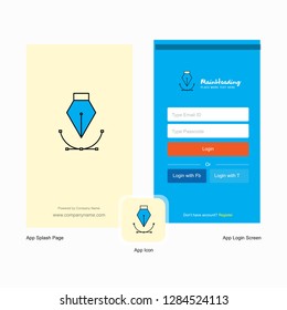 Company Vector  Splash Screen and Login Page design with Logo template. Mobile Online Business Template