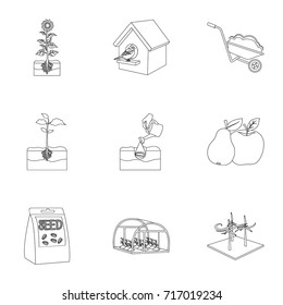 Company, vegetable garden and other web icon in outline style .Scissors, ecosystem, site, icons in set collection.