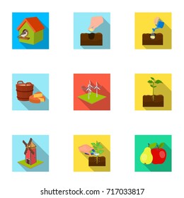 Company, vegetable garden and other web icon in flat style .Scissors, ecosystem, site, icons in set collection.