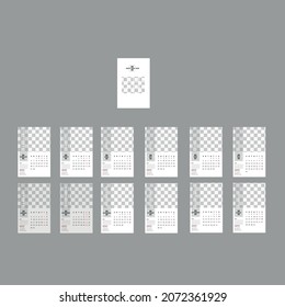 Company wall calendar 2022 template design