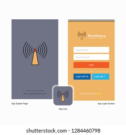 Company Wifi Splash Screen And Login Page Design With Logo Template. Mobile Online Business Template