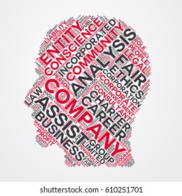 company word cloud head typography
