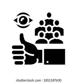 company work like review glyph icon vector. company work like review sign. isolated contour symbol black illustration