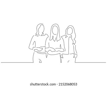 Company Work Team Line Art Drawing Stock Vector (Royalty Free ...