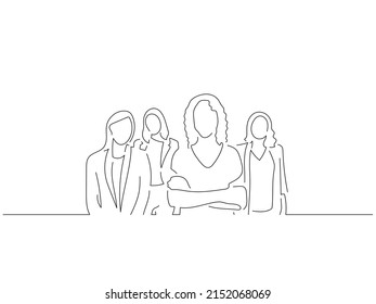 Company Work Team Line Art Drawing Stock Vector (Royalty Free ...