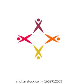 Company workers crowd in various colors design element, sign, symbol