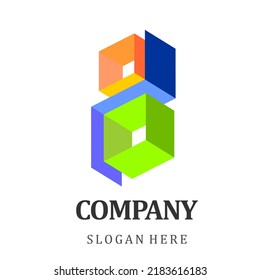 A company's logo. A figure-eight-shaped structure with an abstract pattern in orange, blue, and green. The company name is written in Cambria Bold, and the slogan is written in Cambria Regular.