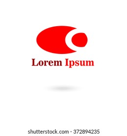 A company's logo, a red oval emblem with the name on a white background