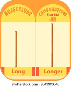 Comparative adjectives for word long illustration
