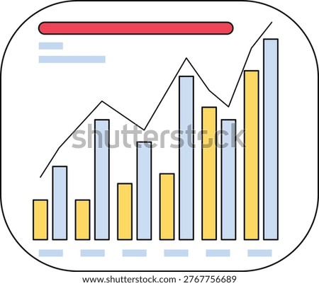 Comparative bar and line chart illustrating performance trends over time