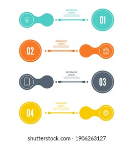 Comparative chart with banner for presentation, informative forms. Infographic option. Info chart Process step by step.