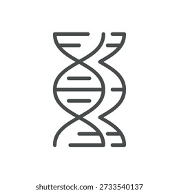 Comparative Genomics Icon. Outline Double DNA Helix Comparison, Representing Genome Alignment, Sequence Similarity, Evolution Research. Isolated Linear Vector Pictogram.