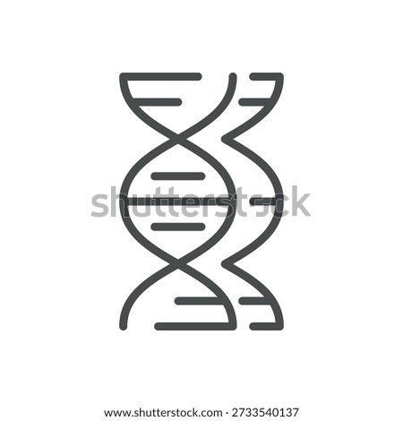Comparative Genomics Icon. Outline Double DNA Helix Comparison, Representing Genome Alignment, Sequence Similarity, Evolution Research. Isolated Linear Vector Pictogram.