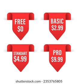 Comparative price list. Price comparison or product sticker chart compare products business purchase discount hosting image grid. Cost table services unlimited scheduling menu. Vector illustration