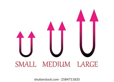 Comparative Size Illustration of Upward Arrows.